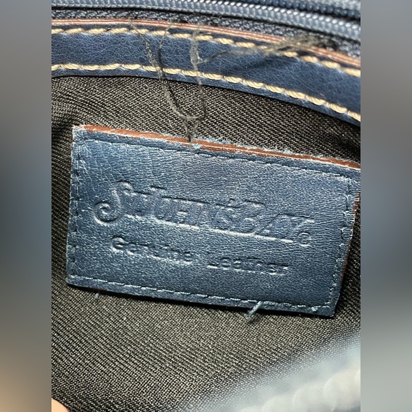 St. John’s Bay Vintage Blue Leather Handbag - Picture 7 of 15